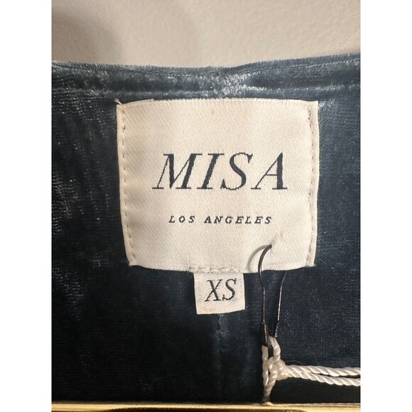 Misa Symone Wrap Dress Velvet Maxi Size Xs Ruffle Sleeves Braided Sash NWT - Picture 7 of 9